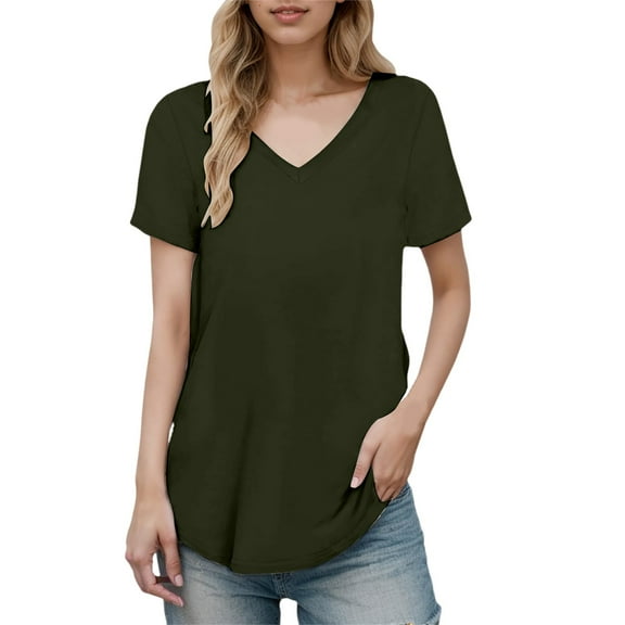 Women Summer Tops Women Shirt Short Sleeve Casual Stylish Top Shirts Blouse Short Sleeve Fancy Long Blouse plus Size Tunic Tops for Tunics Lady Running T Shirt Dark Green 6XL