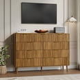 thumbnail image 2 of YouTrend Fluted 9 Drawers Dresser, 55.1" Wide Modern Chest of Drawers with Wood Foot, Dresser TV Stand Up to 65 Inch TV, Wood Drawer Organizer for Bedroom, Living Room, Hallway, 2 of 7