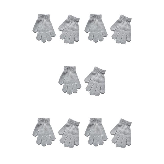 Guardurnaity 1 par de guantes para niños Estilo simple Cubiertas cómodas para calentar las manos Guante de punto de color sólido para niños Type2 NO2