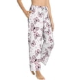 thumbnail image 2 of Balery Pink Butterflies (2) print Women's Pajama Pants,Ultra Lightweight Pjs,Lounge Pant-X-Large, 2 of 9