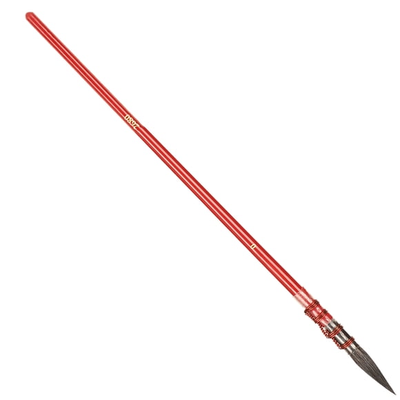 Pincel de pintura de acuarela, punta de pelo de ardilla, mango rojo, corbata de mano, círculo de hierro, suministro de artista acrílico, rojo No. 1