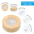 thumbnail image 3 of Base de luz LED de madera de 2.4 pulgadas Uxcell, 2 piezas de soporte de exhibición de madera con regulador para cristal de vidrio, luz blanca de 3 colores, 3 of 7