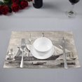 thumbnail image 3 of MKHERT Vintage Vessel Ship Old Illustration of Troops Boarding in Spithead Placemats Table Mats for Dining Room Kitchen Table Decoration 12x18 inch,Set of 6, 3 of 4