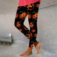 thumbnail image 5 of Oplxuo Halloween Leggings for Women Pumpkin Printed Soft Buttery Outfit High Waist Workout Gym Athletic Running Yoga Pants, 5 of 5
