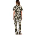 thumbnail image 3 of TSOVTHRID Tropical Pineapple Leaves Flower Print Pajama Set for Women Soft Pjs with Long Pants Button Down Sleepwear Soft Short Sleeve Nightwear Sets, L, 3 of 7