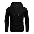 thumbnail image 4 of COOFANDY Mens Long Sleeve Drawstring Plaid Jacquard Hooded Sweatshirt, White, Large, 4 of 8