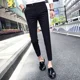 thumbnail image 2 of Pantalones de verano ajustados a rayas para hombre, pantalones de traje recortados para hombre, ropa de primavera, pantalones vintage de lujo, antiarrugas, elegantes y formales, 2 of 5