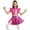 Hot Pink, variant on Kids Girls 2Pcs Modern Jazz Dance Suit Shiny Metallic Crop Top with Pleated Skirt Cheerleading Outfit Silver 6