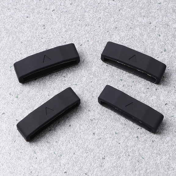 STRANDCHIC Black Watch Band Strap Keeper for Perfect Fit and Extra Length Control 4Pcs