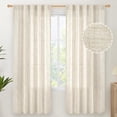 thumbnail image 7 of Linen Curtains 83 inch Light Filtering Curtain for Living Room Bedroom, Wide Drapes with Rod Pocket Back Tab, 7 of 7