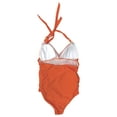 thumbnail image 2 of Hawaiian Tropic Womens Orange 1 Piece Slimming Ruched Halter Swim Suit Small, 2 of 2