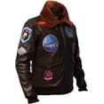 thumbnail image 3 of Outfit Craze Men Brown G1 Military WW2 Air Force Bomber Cowhide Leather Jacket (2X), 3 of 6