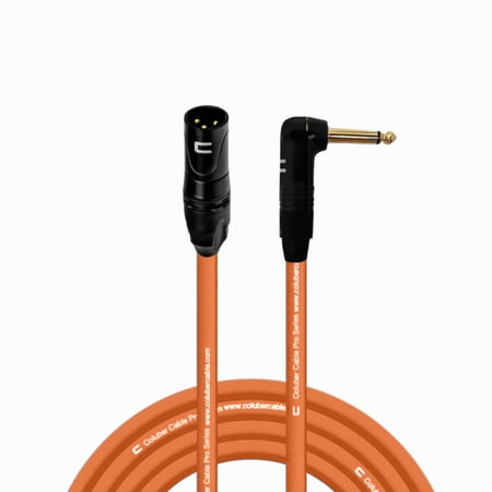 Coluber Cable - 3-Pin XLR Male to Right Angle 1/4" TS Unbalanced Mono Cable
