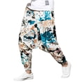 thumbnail image 3 of KOMOO Unisex Harem Pants Elastic Waist Band Printed Pockets Bottoms Jogger Sport Hip Hop Trousers, 3 of 8