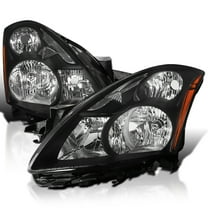 Spec-D Tuning Black Headlights Compatible with 2010-2012 Nissan Altima Sedan L R Pair Head Light Lamp Assembly