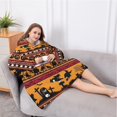 thumbnail image 5 of Oversized Wearable Blanket Hoodie,Halloween Stripe Scene Pattern Sherpa Blanket Hoodie with Super Pockets,Super Warm Fuzzy Pullover for Women & Men, 5 of 6