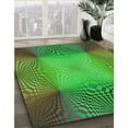 thumbnail image 2 of Ahgly Company Indoor Square Patterned Neon Green Area Rugs, 7' Square, 2 of 6