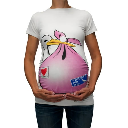 

Women s Cute Priority Airmail Letter Print Maternity T-Shirt