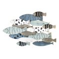 thumbnail image 1 of Peint à la Main avec des Poissons Métalliques Mur de Bord d'Or Decor, 1 of 1