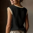 thumbnail image 3 of Diufon Summer Tops for Women Cotton Linen Lace Trim Cap Sleeve Tank Top Casual Crewneck Beach Vacation Blouses, 3 of 9