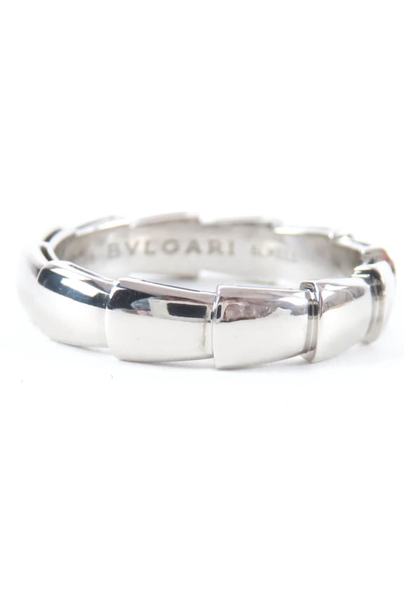 Pre-Owned BVLGARI Viper Ring, 18K 750 (WG), Rare Size, Silver, Size 64, Made in Italy, Weight...