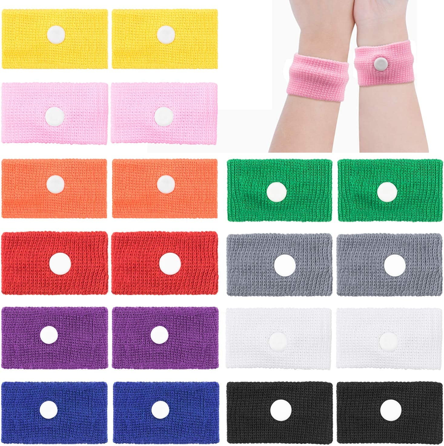 TRIANU Travel Wristbands, 10 Pairs Motion Sickness Bands, Nausea Relief