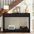 thumbnail image 1 of WIRRYTOR Table Console avec Rangement, Table de Canapé Moderne pour Salon, Table de Canapé Étroite avec 2 Tiroirs en Bois et Tablette de Rangement Ouverte, Noir, 1 of 7