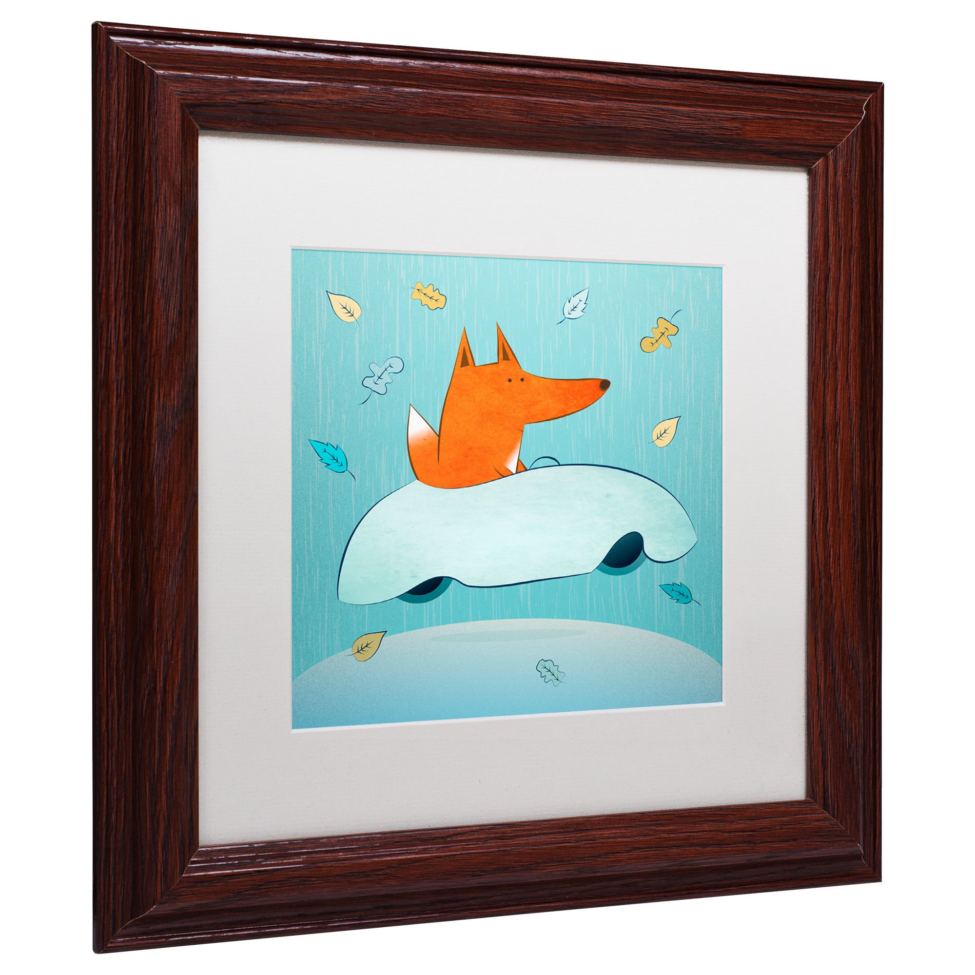 Carla Martell 'Fox in Car' Matted Framed Art