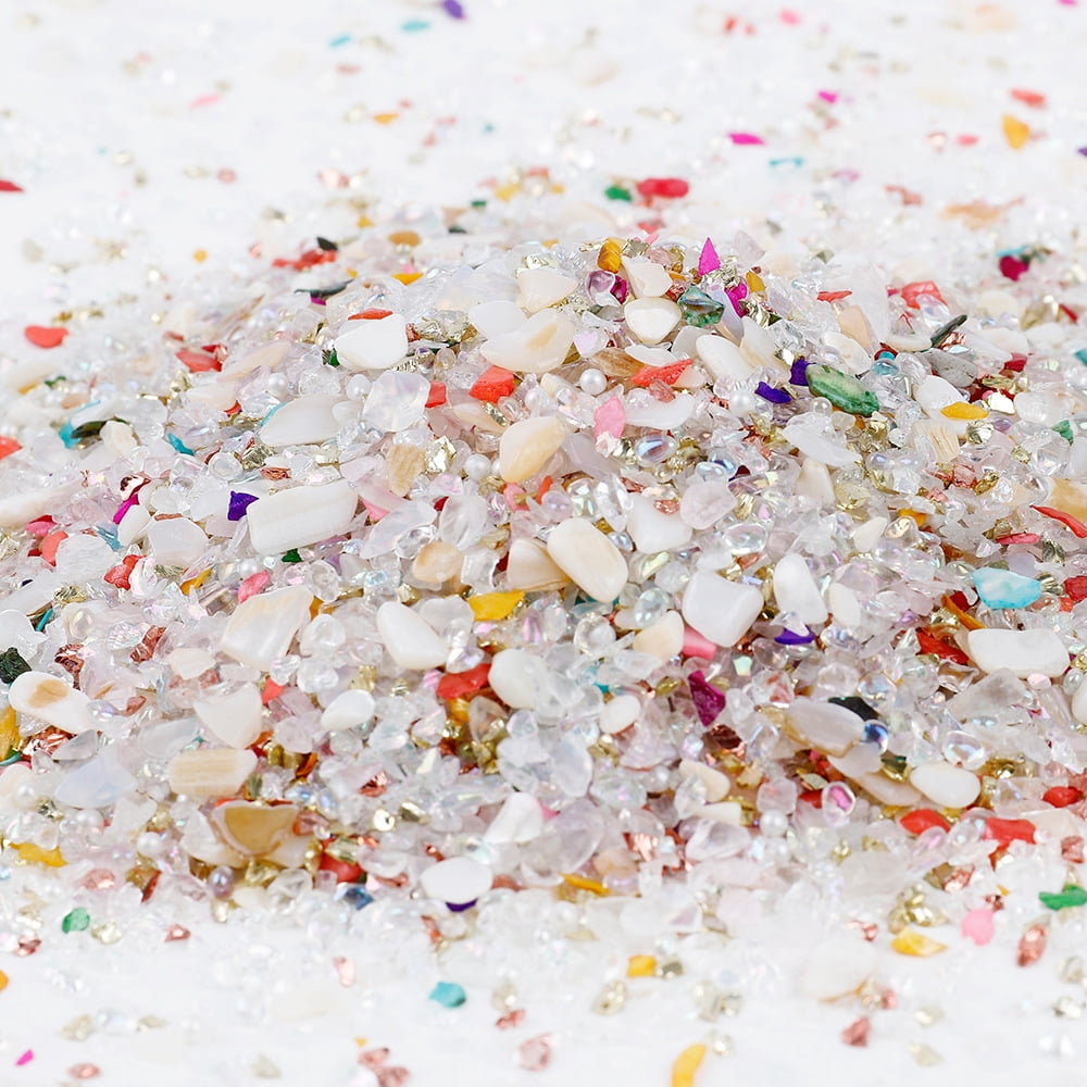 Namzi 20g Crushed Glass Chips Multi-Color Glitter Stones for Nail Art, Vase Filler, Craft Projects Decor,D04