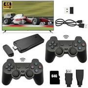 TV Game Stick 64G 20000+ Game Video Game Consoles w/2 Wireless Gamepad Games for Kids Adult