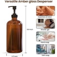 thumbnail image 4 of Set dispensador de jabón Sunrise Premium de vidrio ámbar de 500 ml x 4, 4 of 6