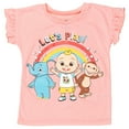 thumbnail image 4 of CoComelon JJ Ello Mochi Toddler Girls T-Shirt and French Terry Shorts Outfit Set Infant to Toddler, 4 of 5