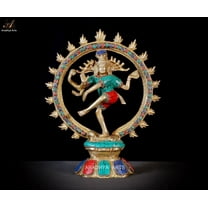 Aradhya Arts Brass Natraj statue, 9.06 Inch tall sculpture of Lord Dancing Shiva with weight 1.3 Kg for Home Décor, Temple, Offices and all occasion gifting.