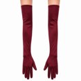thumbnail image 2 of Unique Bargains 1 Pair Party Gloves Elegant Extra Long Stretch Satin Long Opera Party Gloves 21.65"x4.72" Dark Red, 2 of 5