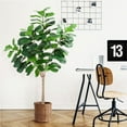 thumbnail image 5 of HOSSLLY 5.58ft Artificial Fiddle Leaf Fig Tree Indoor Outdoor Office Decorative Planter,Green, 5 of 8