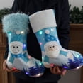 thumbnail image 1 of Fiudx Liquidación De Decoración Del Hogar Por Menos De $5 La Navidad Bordada De Lino Azul Única De La Media Con Las Luces, Bolso Del Regalo Enciende La Navidad Liquidación De Ahorros De Verano, 1 of 7