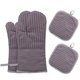 thumbnail image 1 of Manoplas de horno de silicona de algodón Guantes de barbacoa antideslizantes resistentes al calor Guantes de horno de cocina Potholders 1 par, 1 of 8