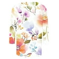 thumbnail image 4 of jtjvou Women's Round Neck Pullover Floral Blouse Trendy Fashion Plus Size Lady Going out Tops for Teen Summer 3/4 Sleeve Tops Multicolor,L, 4 of 5