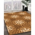 thumbnail image 3 of Ahgly Tapis Rond Lavable en Machine Intérieur Transitionnel Orange, 4 Pieds Rond, 3 of 7