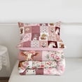 thumbnail image 5 of meiyoeat Farm Animal Horse Cow Full Size Comforter Sets,Romantic Pink Flowers Bedding Comforter Set For Girl,Reversible,3-Piece,1 Comforter and 2 Pillowcases, 5 of 7