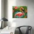 thumbnail image 4 of COMIO Hot Tropical Flamingo Canvas Wall Art Print, Flamingo Artwork, 4 of 5