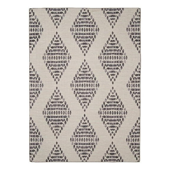 Linon Indoor Outdoor Machine Washable Ezili Accent 2'x3' Rug in Ivory