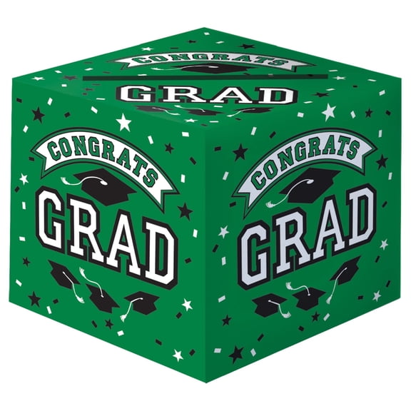 Grad Cardholder Box - 12" x 12" | Green | 1 Pc.