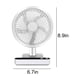 thumbnail image 3 of Campana Para Cocina USB Desk Fan, Rechargeable Mini Portable Fan, 180° Automatic Shaking Desktop Fan With 4 Speeds, LED Display, Strong Airflow Quiet, 3 of 6
