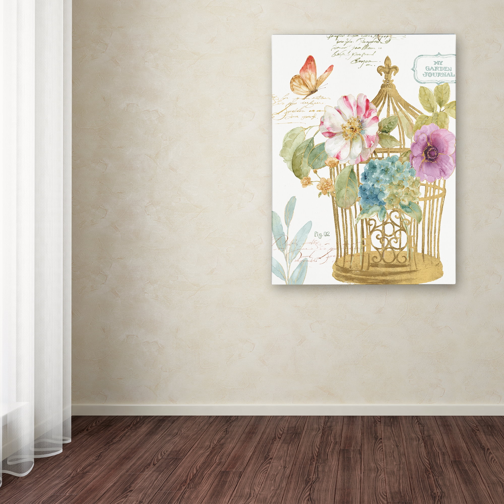Trademark Fine Art "Rainbow Seeds Romantic Birdcage I" Canvas Art by Lisa Audit