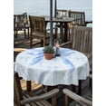 thumbnail image 2 of Outdoor Tablecloths with Umbrella Hole & Zipper, Cute Bow Round Tablecloth 54 Inch, Blue Bowknot Minimalist Solid Color Waterproof Table Cloth, Patio/Pool/Picnic Table Covers, 2 of 8