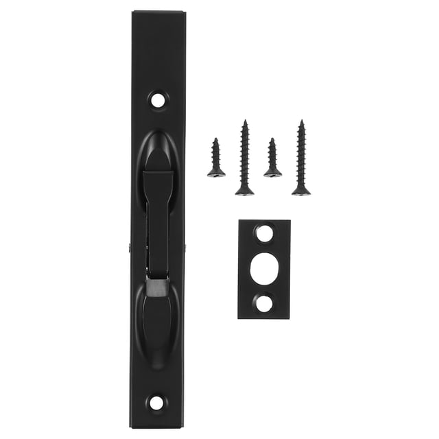 MOVTOTOP Boulon de Rinçage en Acier Inoxydable pour Portes avec Construction Durable et Finition Noire Brossée 6 Pouces