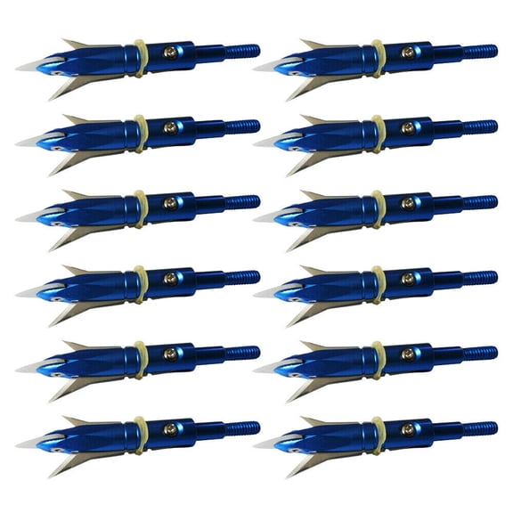 EROCK 12pcs Hunting Broadheads 2.3" Cut Crossbow Compound Bow Arrowhead 100 Grain Tips