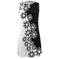 thumbnail image 4 of Summer Dress for Women Casual Loose Floral Printed Tank Dress Hollow Out Beach Sundress Sleeveless Dresses, 4 of 5