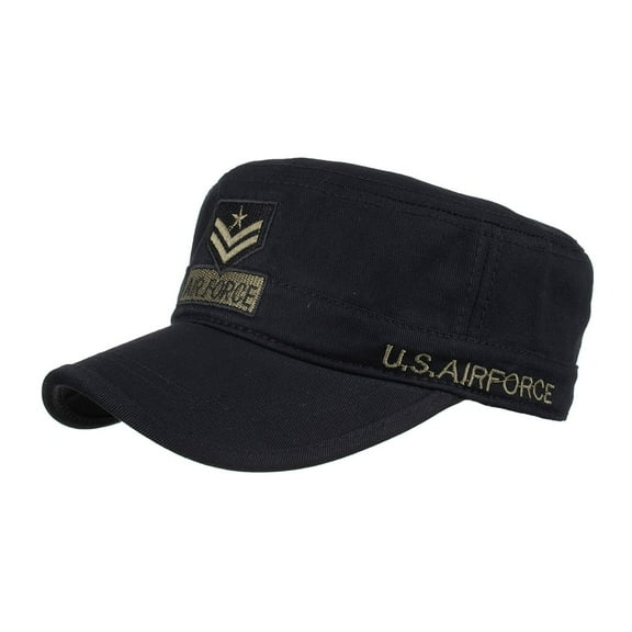Herrnalise Washed Cotton Military Caps Cadet Caps Unique Design Vintage Flat Top Cap